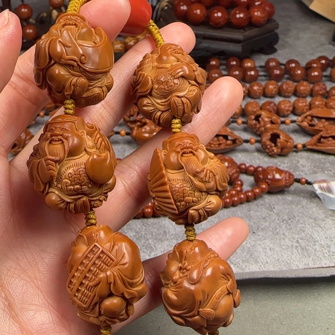 橄榄核手串/手链2.5尺寸八大财神手持
