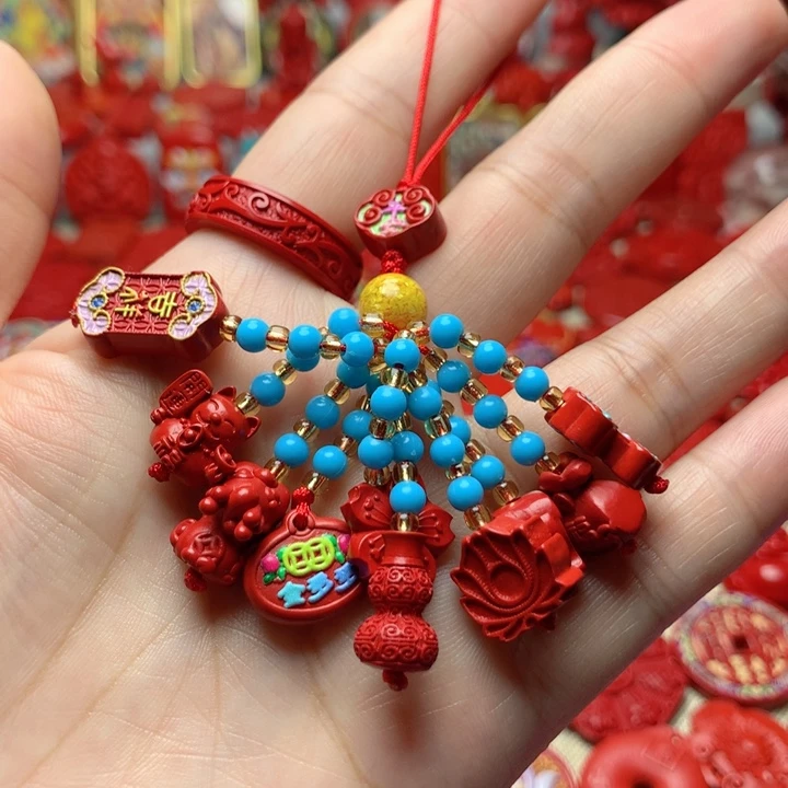 天然辰砂工艺品朱砂手机坠