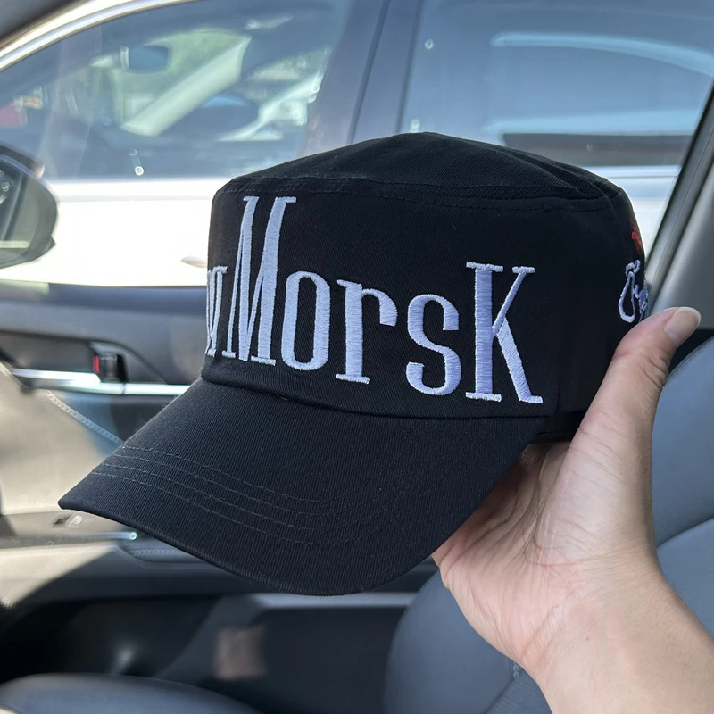 美式字母刺绣棒球帽子女款双色平顶宽帽檐大头围显脸小鸭舌帽潮男