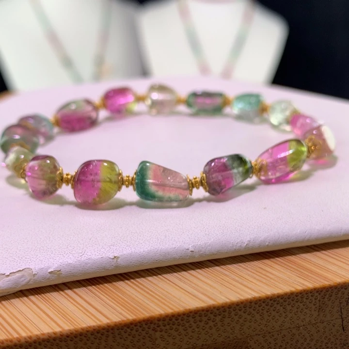 双色碧玺手链未镶嵌