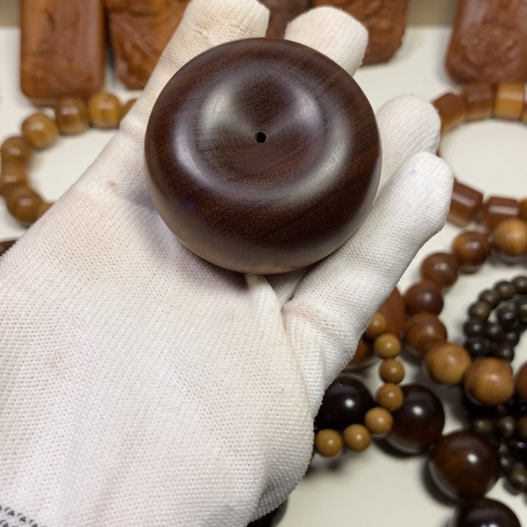 农***走檀香木老山檀香黑肉平安扣沉水焦糖奶香