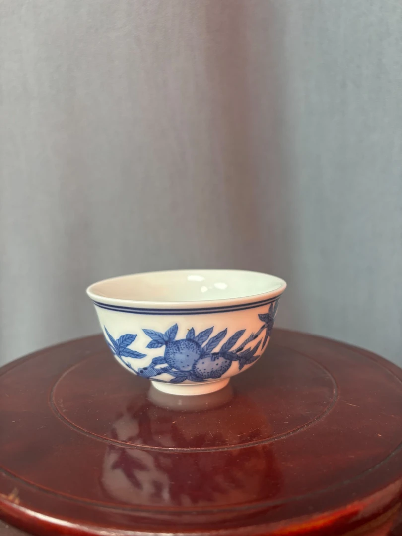 【中国瓷仓】—青花桃子单杯