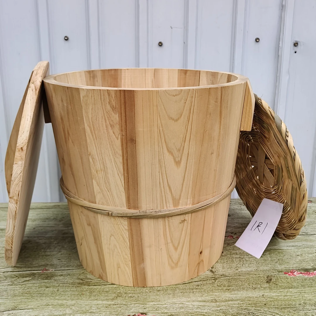 商用榫卯贵州香杉木甑子天然实木圆桶蒸米饭苞谷饭