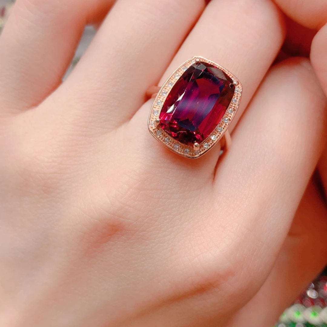 石榴石戒指银S925镶嵌