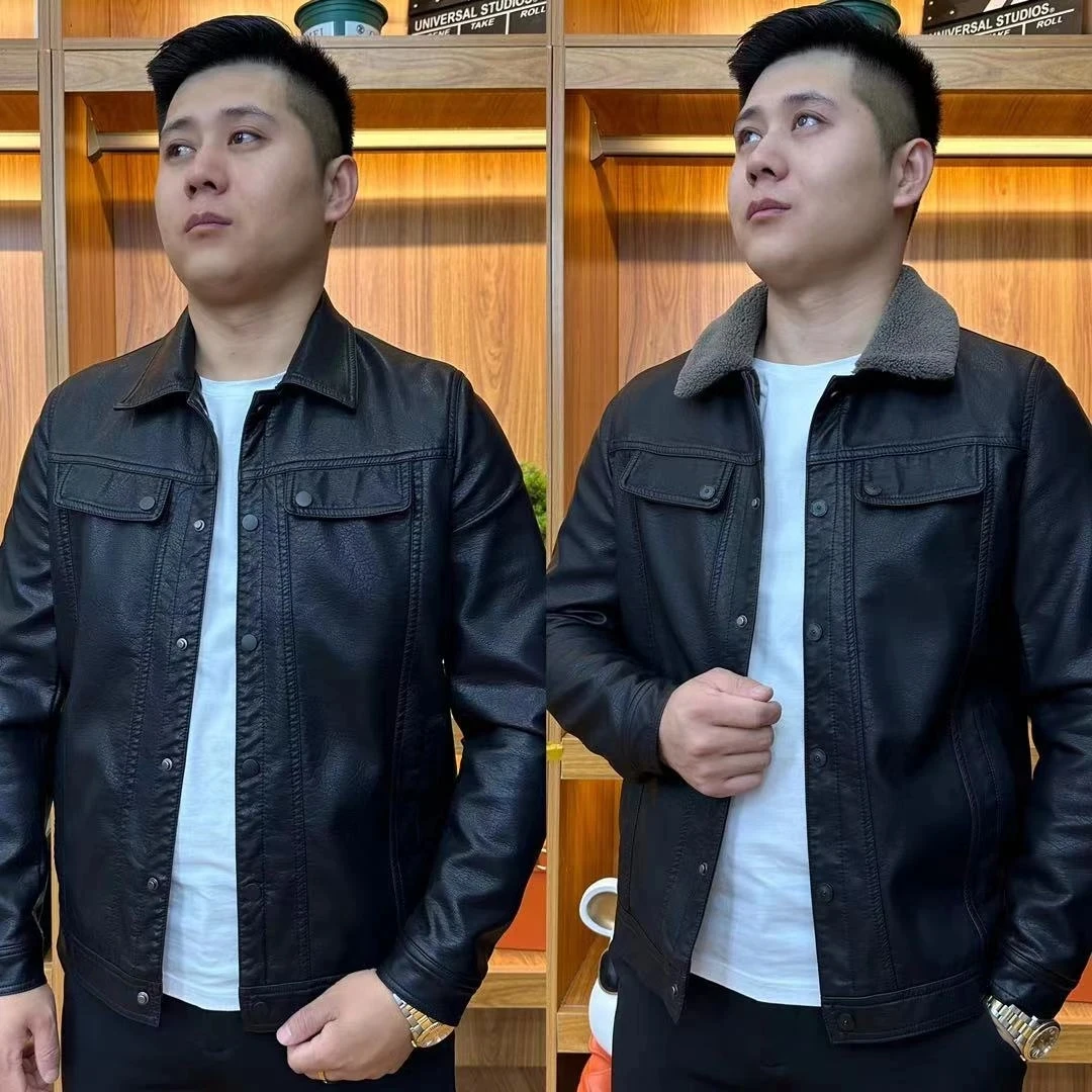 男士翻领皮衣春季新款皮质柔软不硬不裂大气上档次