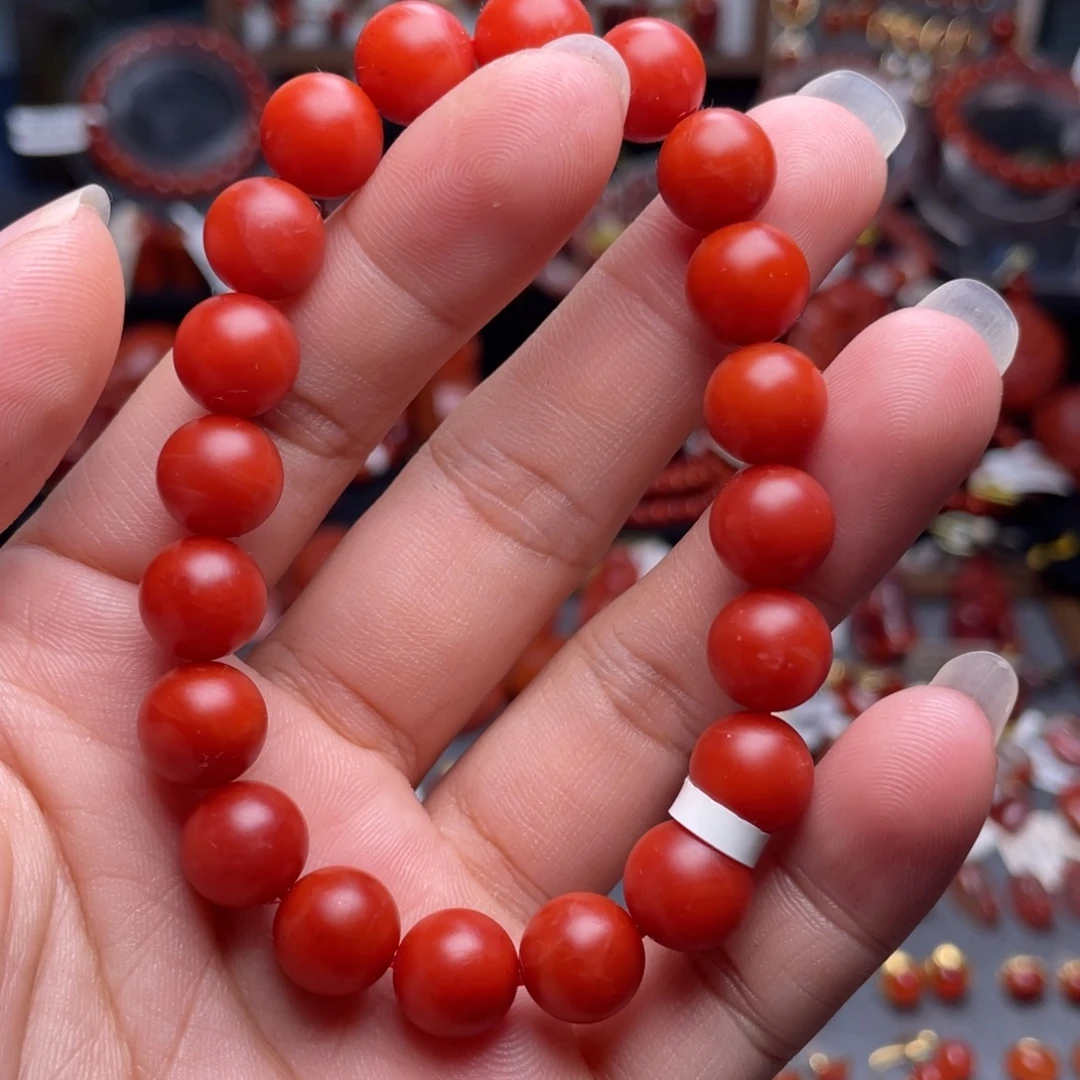 南红玛瑙未镶嵌10mm保山辣椒锦手串