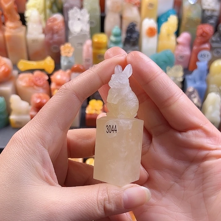 昌化石印石高****师手工定制2.1厘米，兔子