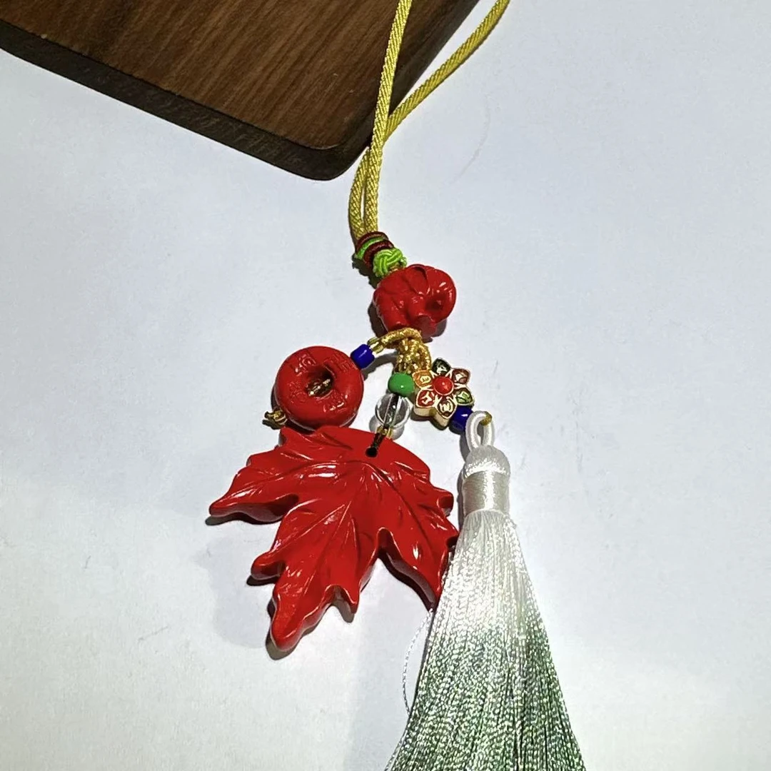 天然辰砂（老银工厂店）精品大叶有成挂件