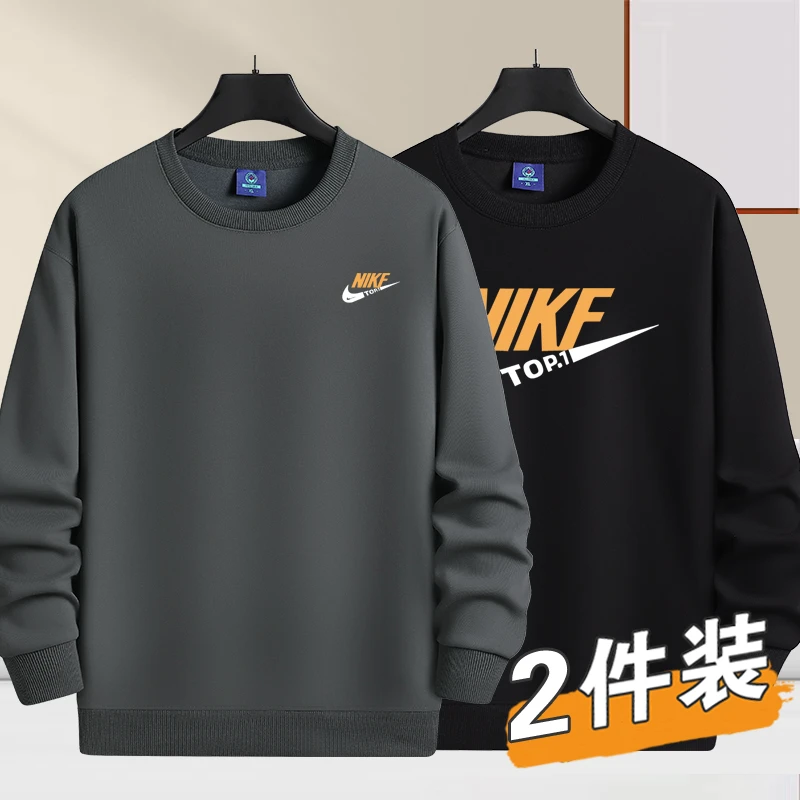 NK男女同款圆领长袖卫衣2025秋冬季休闲时尚套头保暖上衣打底衫男