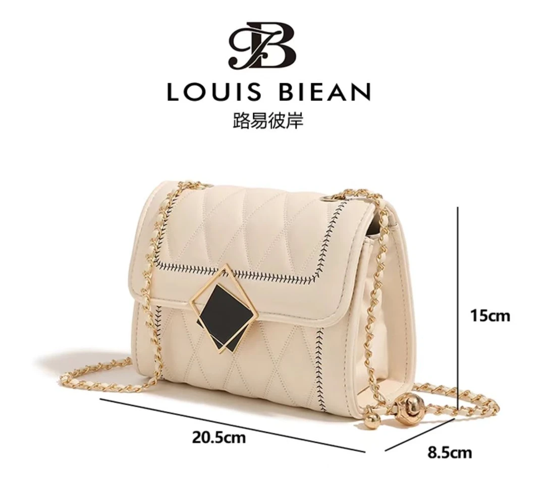 Louis biean 路易彼岸新款单肩斜挎包女包水桶小包6083白色