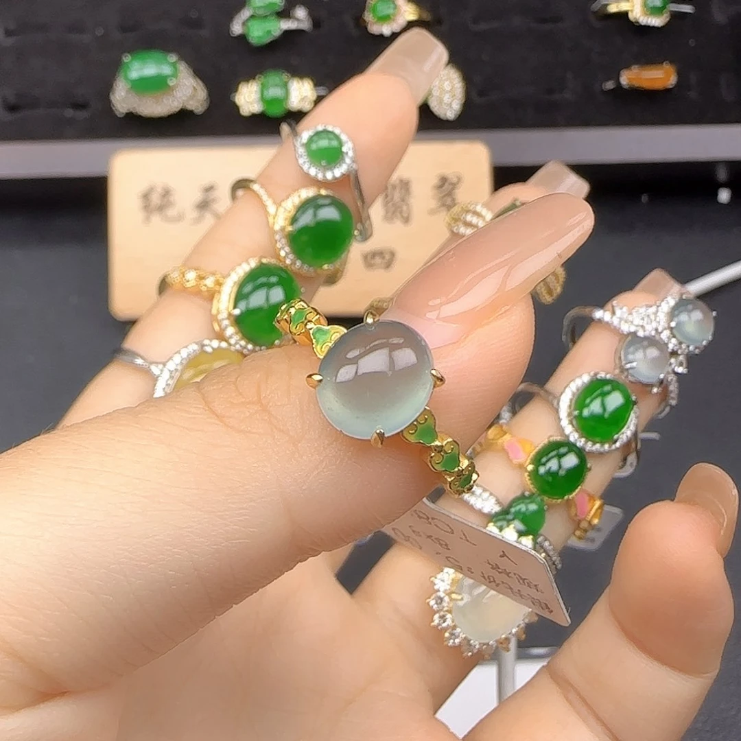 银S925镶嵌戒指翡翠