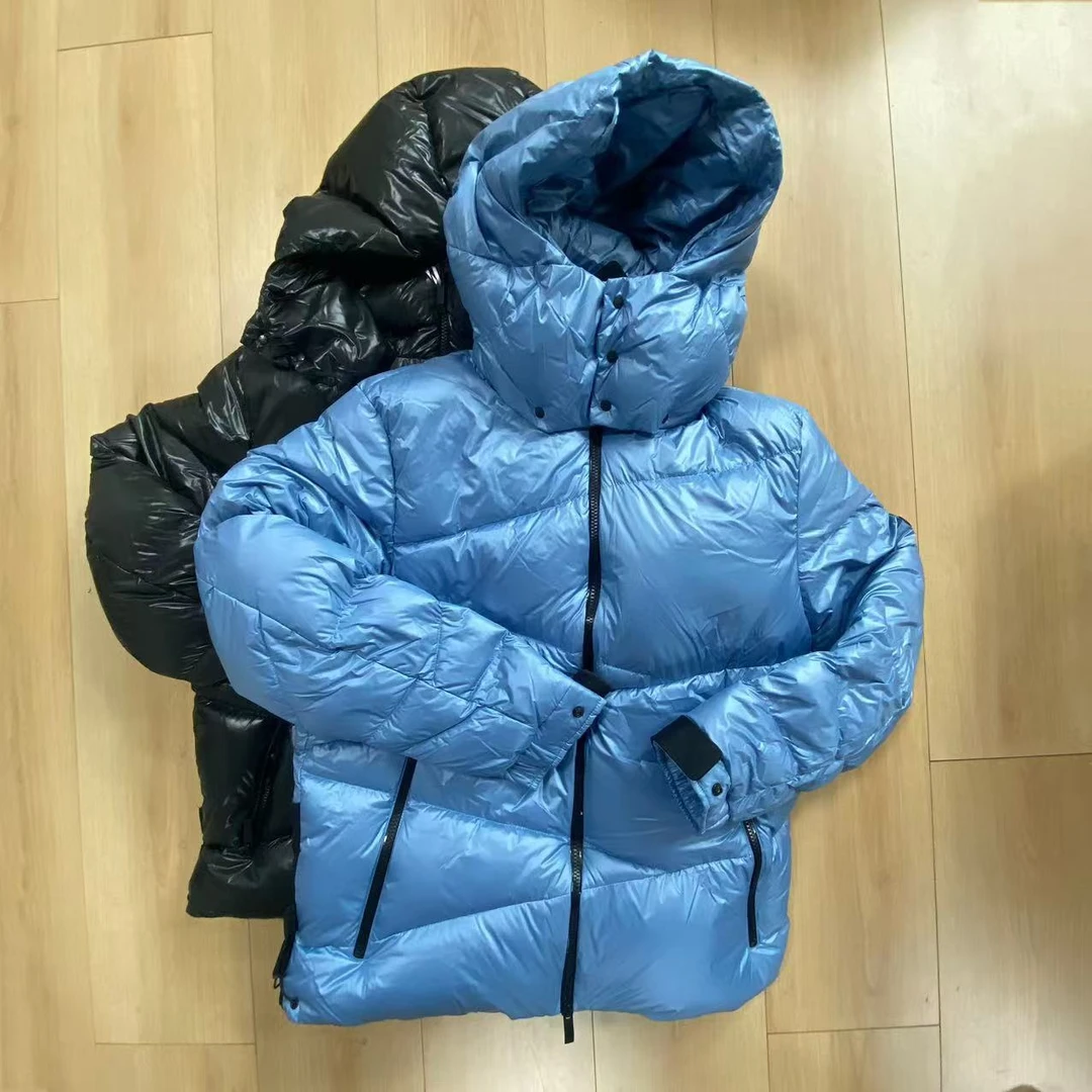 Sweet DD双色连帽亮面羽绒衣/m