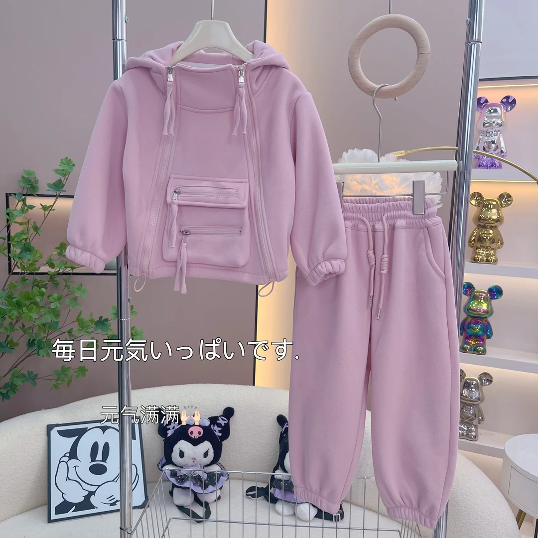 【木子】春秋定制韩版休闲百搭甜美洋气卡通卫衣套装A888
