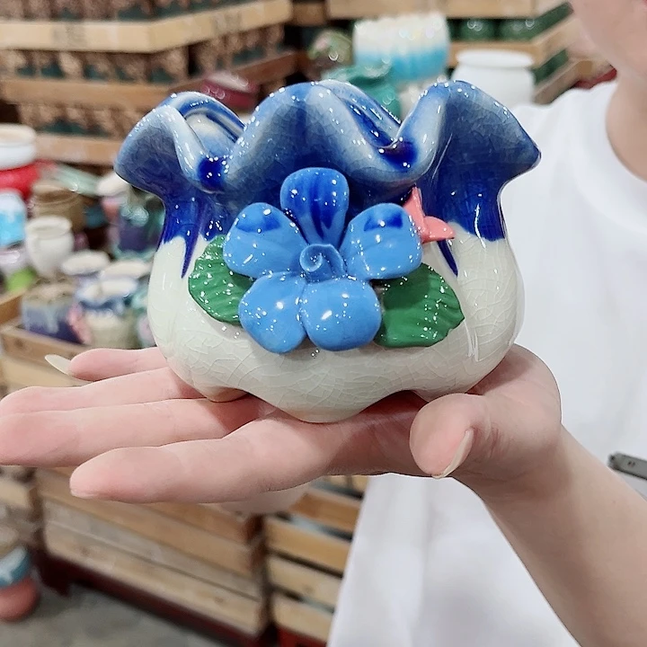 有孔.凑单10元陶瓷花盆发货！