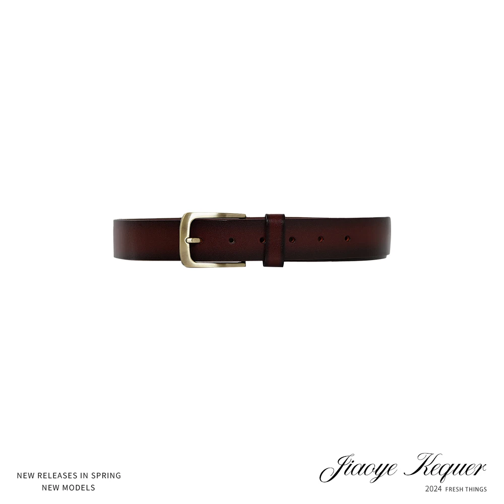 SHIIEELL 夏季新款时尚气质品质百搭复古棕色光面皮带WY085