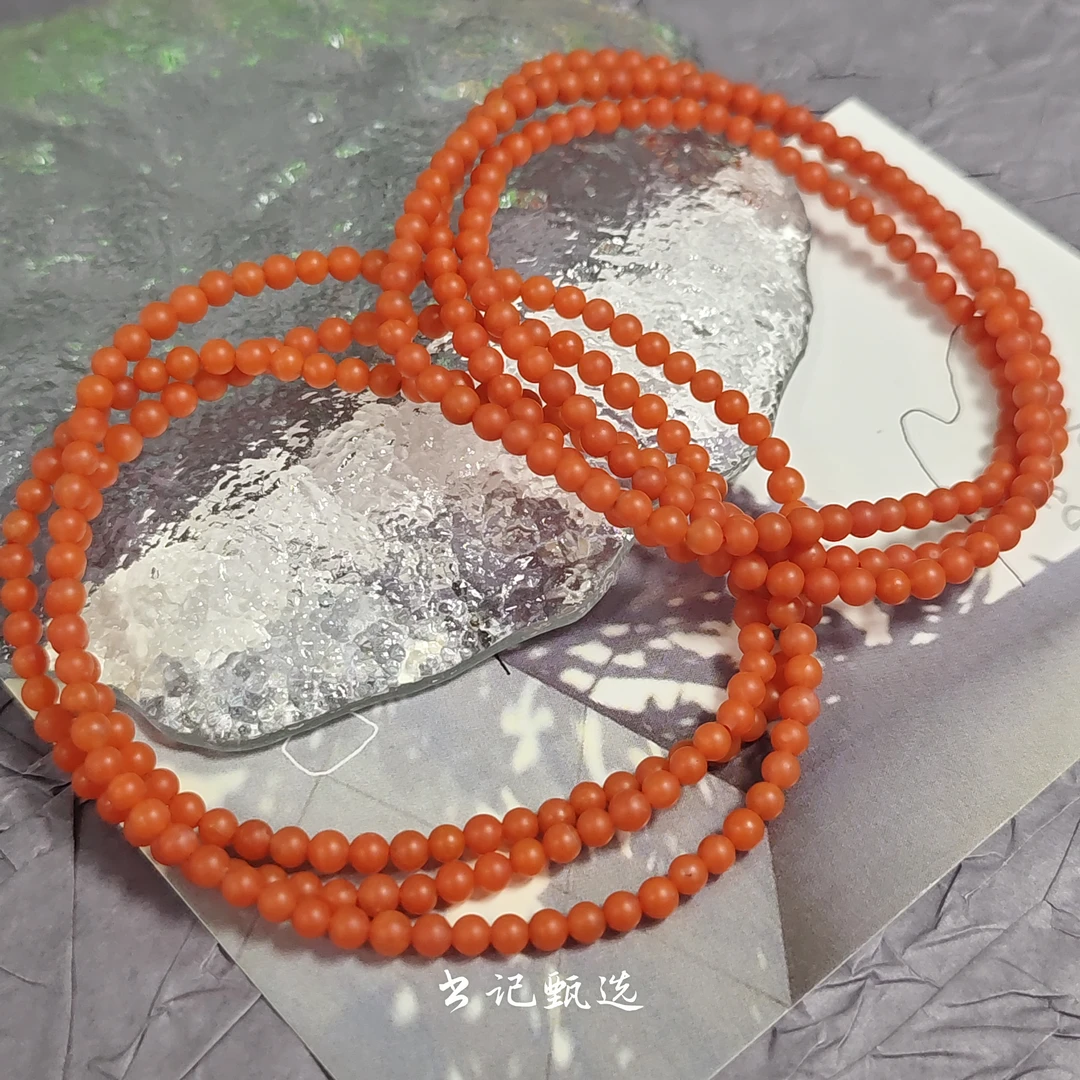 【书记甄选】天然磨砂南红多圈手链 多样性发一件 约4mm 4533JY