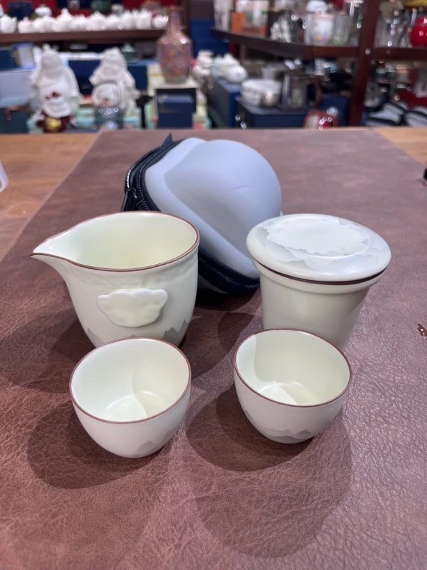 037水墨山景一一壶二杯旅行茶具微瑕