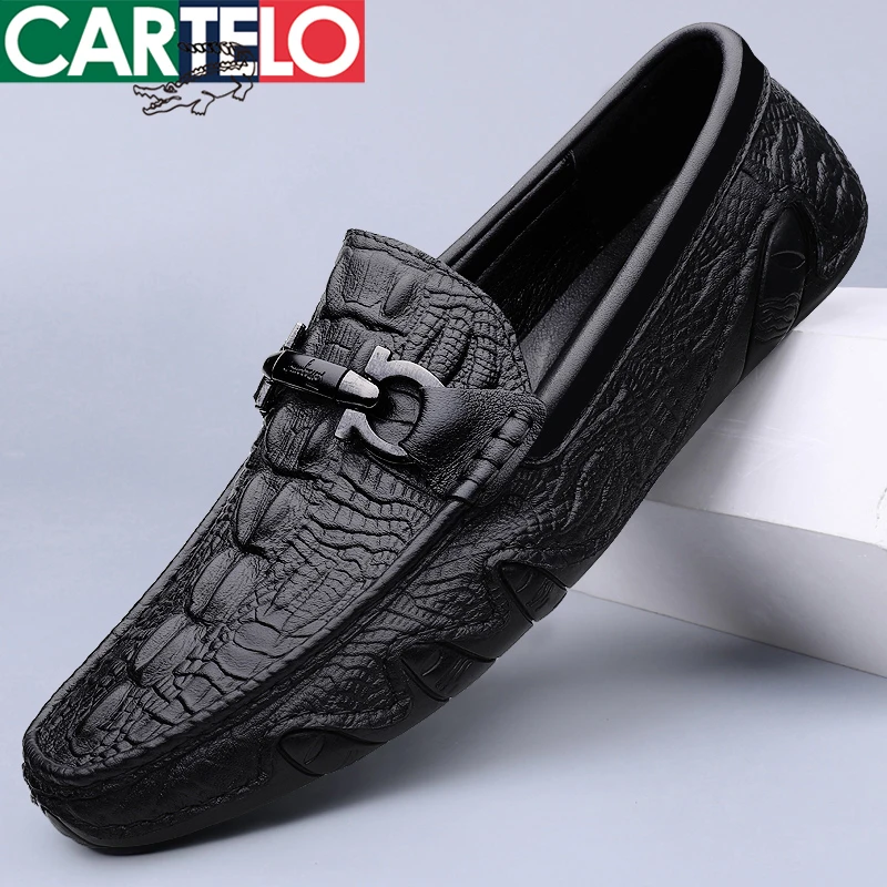 CARTELO/卡帝乐鳄鱼韩版豆豆皮鞋男士乐福鞋子男款爆款2025新款