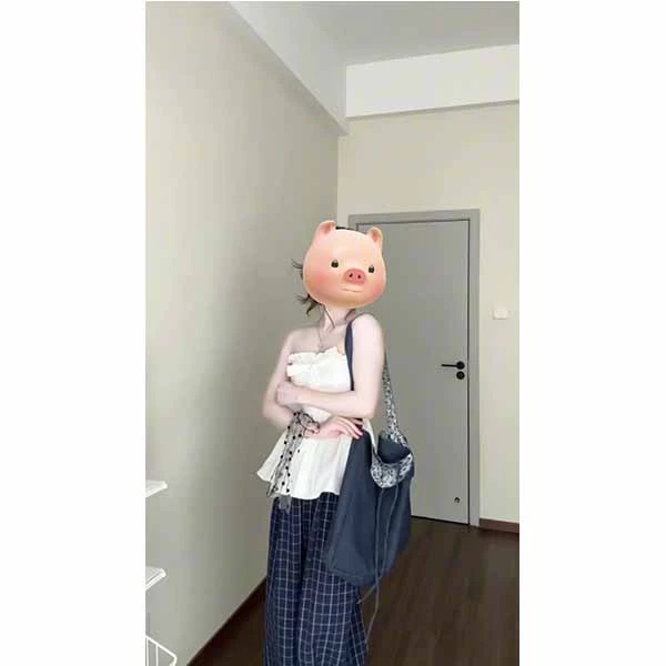 25新款蝴蝶结飘带抹胸背心女夏季甜辣系收腰花边上衣格子长裤套装