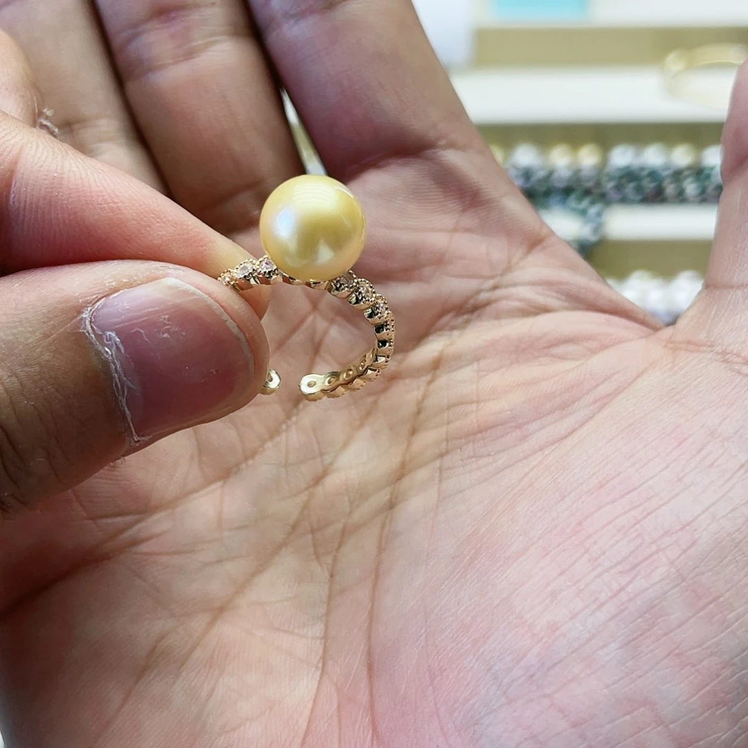 海水珍珠戒指银S925镶嵌