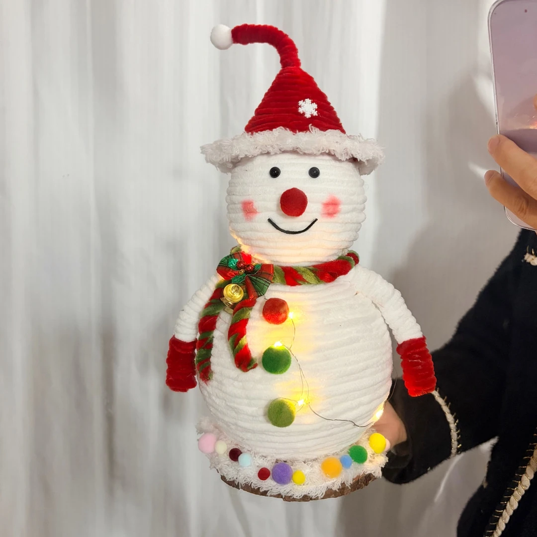 圣诞节扭扭棒雪人公仔自制DIY材料包平安夜卡通毛绒装饰品