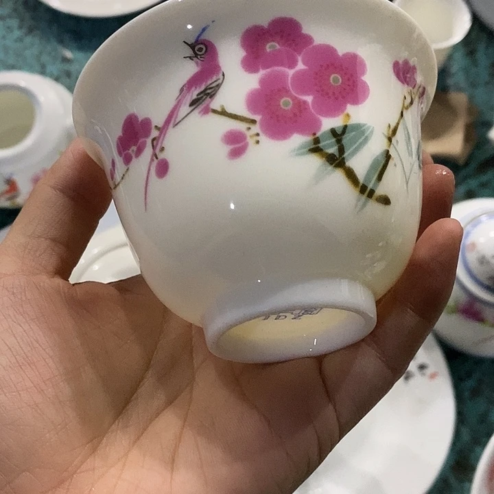 摆件翠竹红梅大压手杯