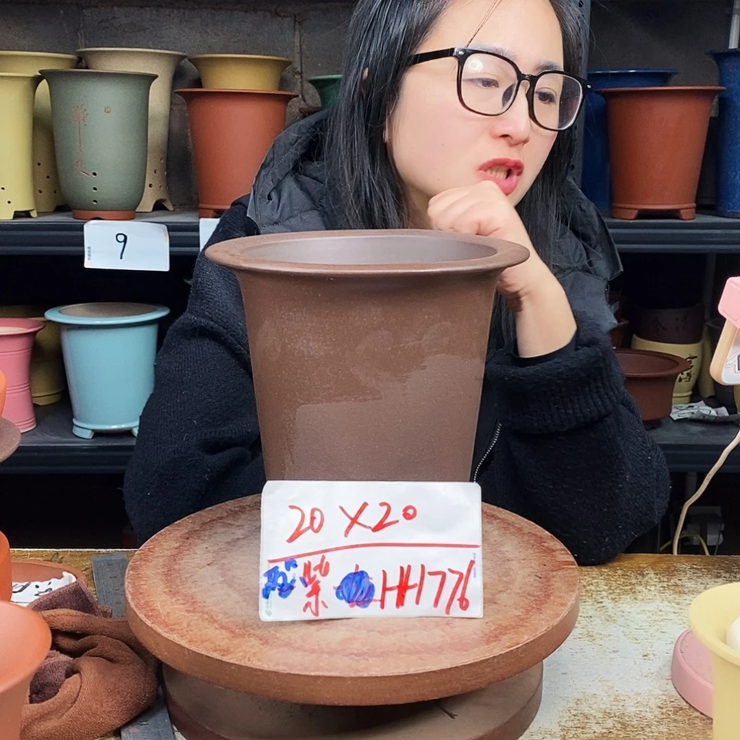 紫砂一只花盆货号HH776