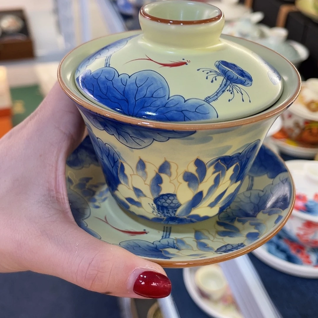 陶景德陶瓷盖碗茶具