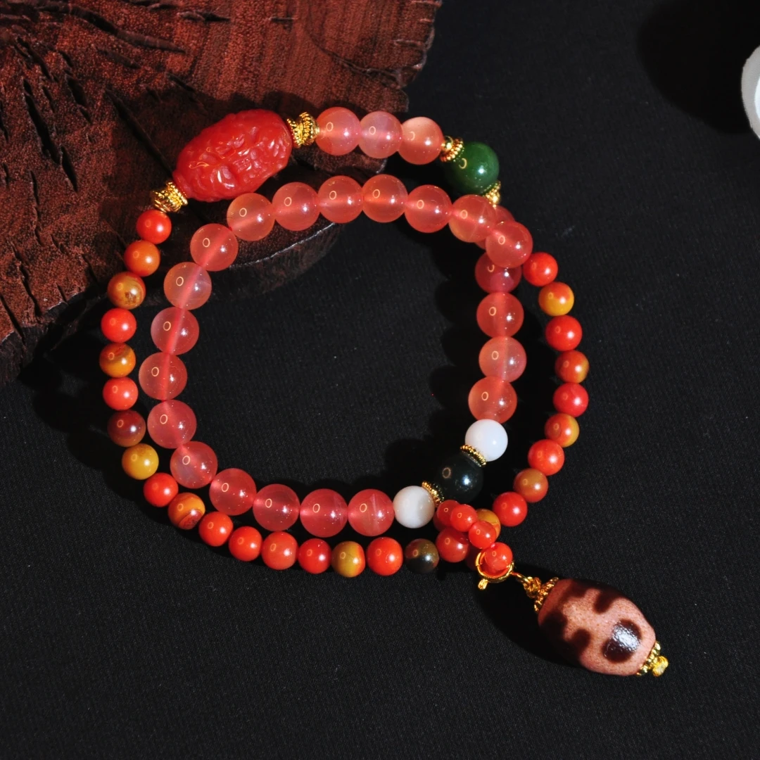 合金手链 【龙老板】二十八星宿龙抬头铁皮包浆手串A1700622