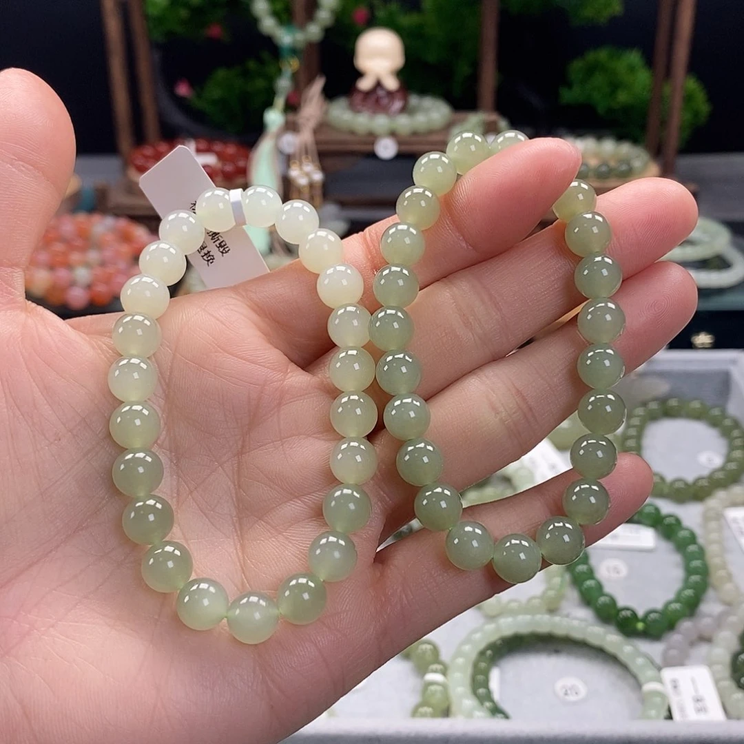 和田玉手链未镶嵌微瑕