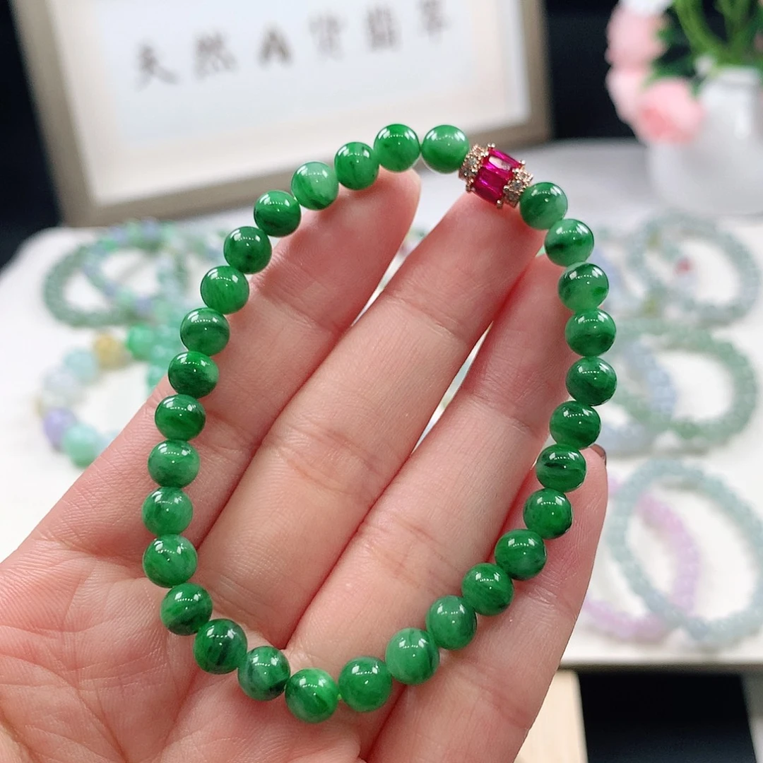 翡翠未镶嵌手链6mm