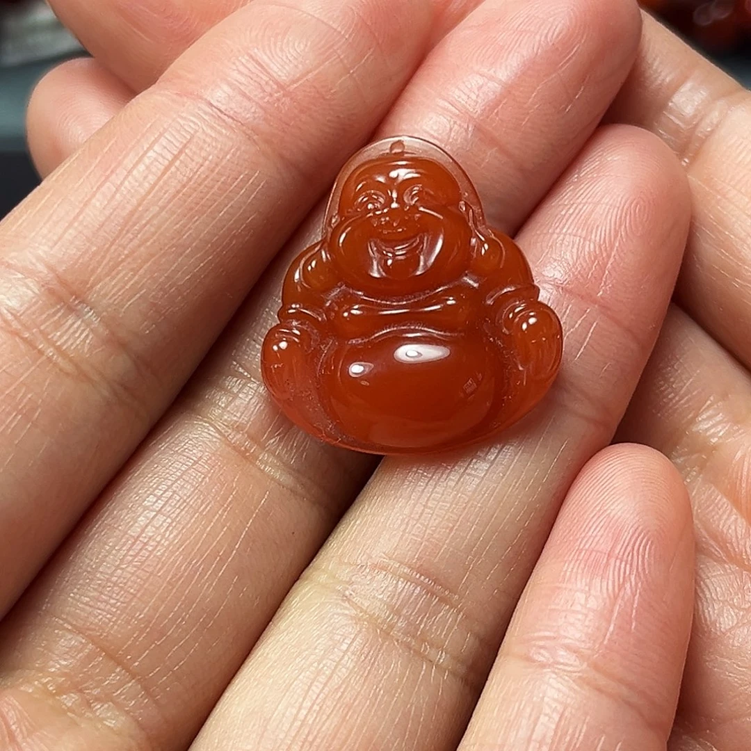 南红玛瑙未镶嵌珠宝奇石原矿弥勒佛