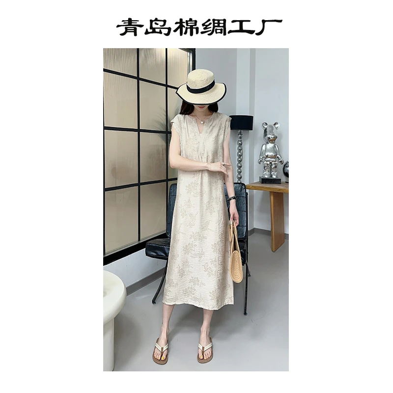 【夏日国潮】25新款夏季小V领旗袍款连衣裙-FC6241