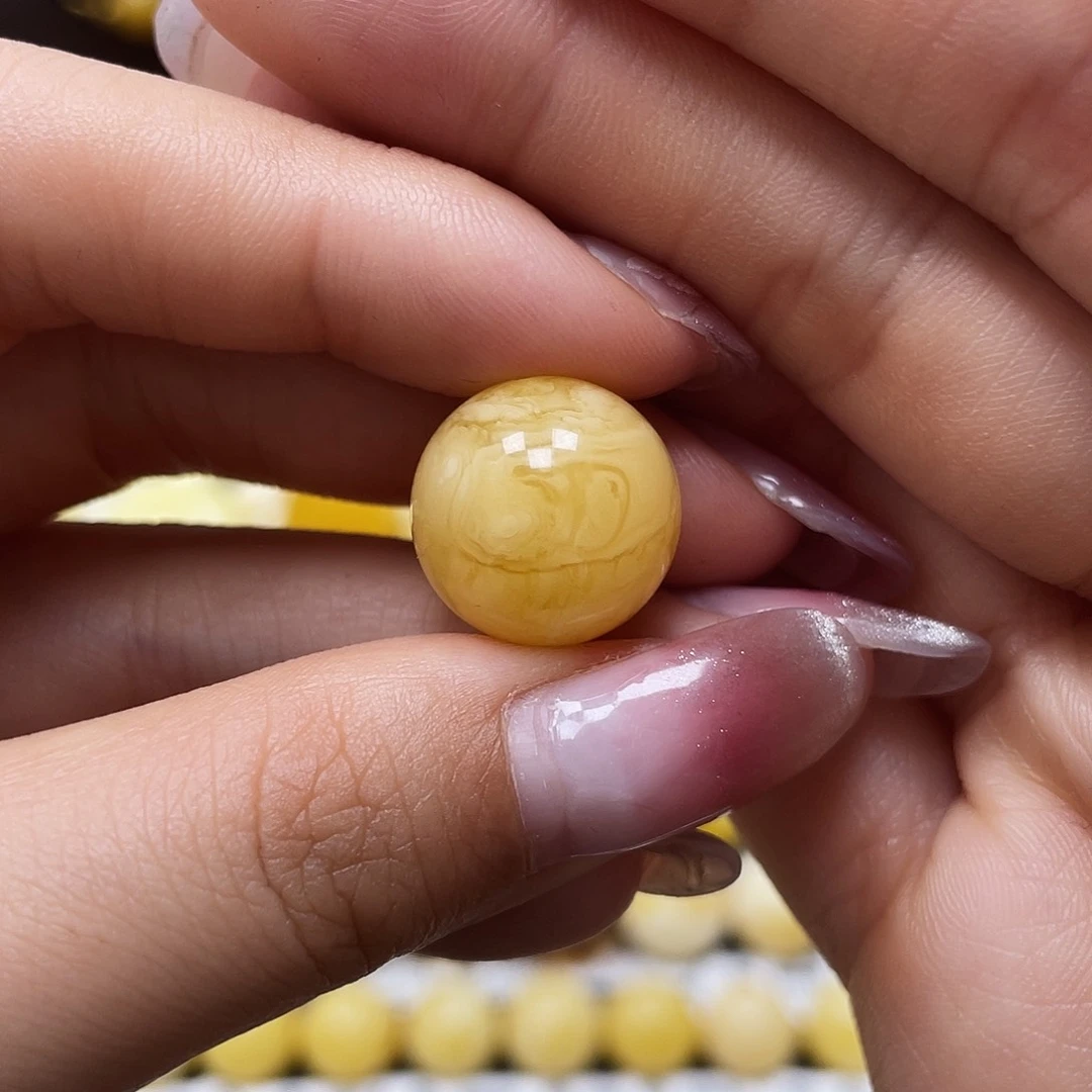 蜜蜡裸石未镶嵌圆珠15.6mm