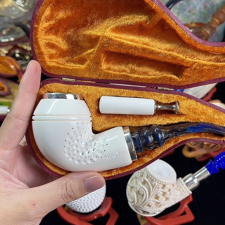 海泡石烟斗牛头空腔斗