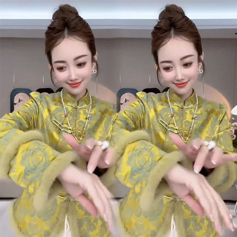 191高端精致新中式国风外套2025秋冬新款修身显瘦百搭加厚棉服