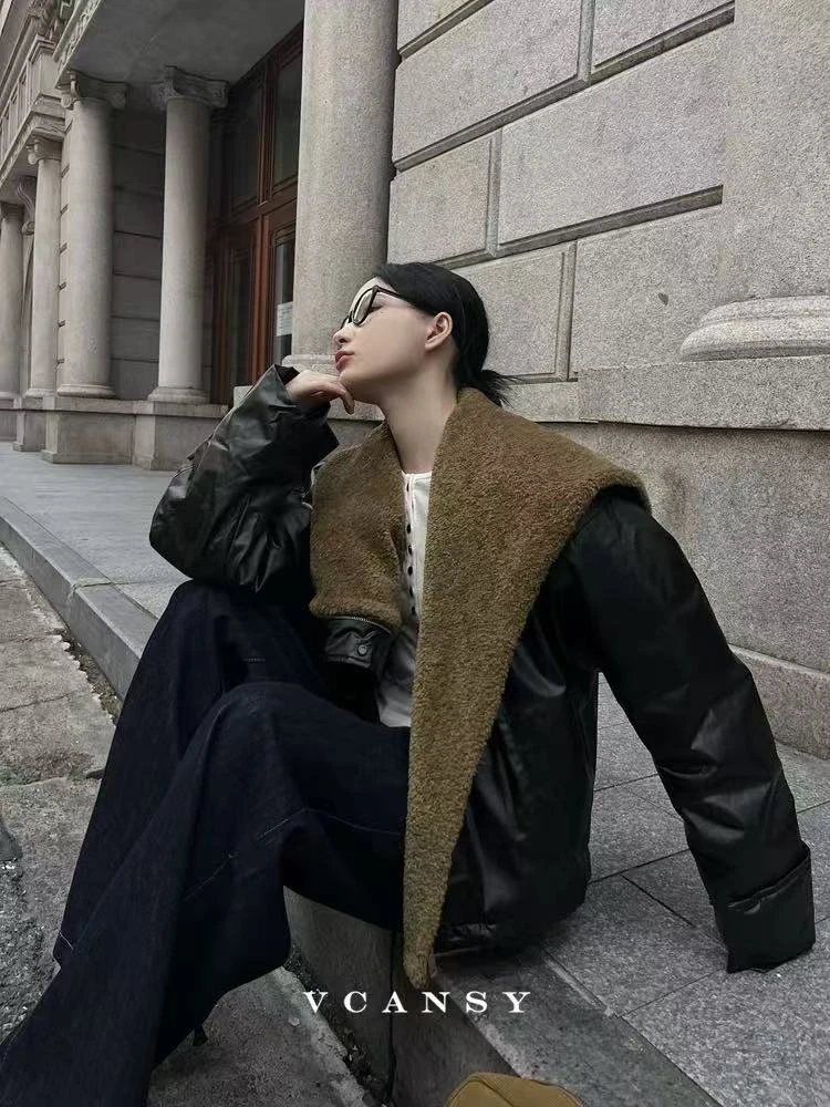 B30-2黑色“毛里”外套上衣（8011）