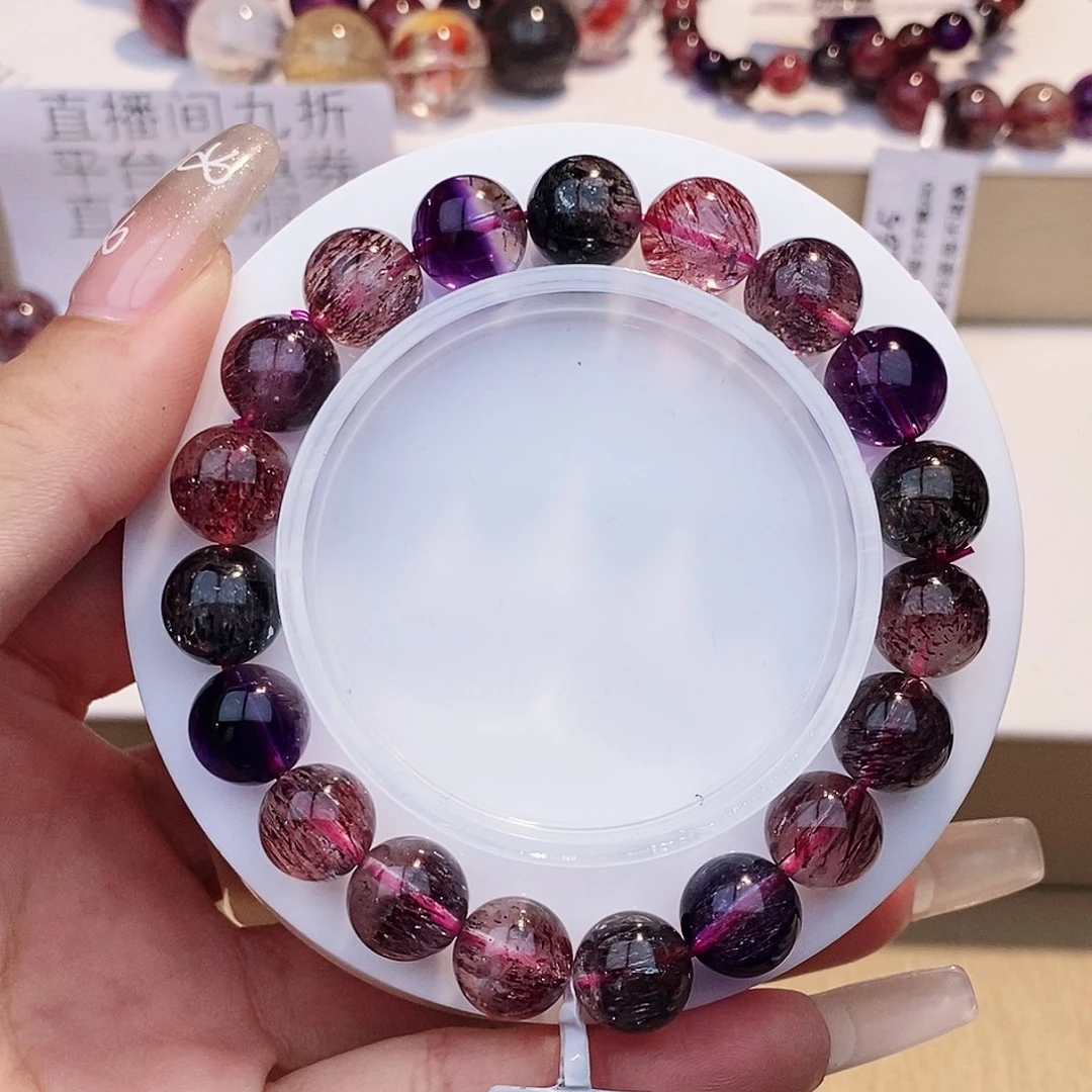 ****滴水晶未镶嵌手链黑加仑超七10+