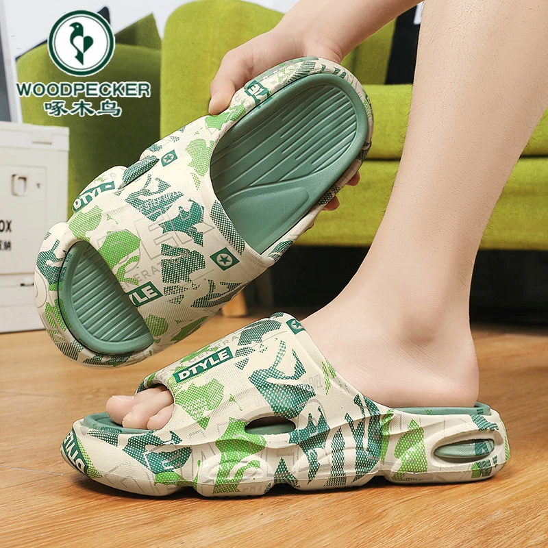 啄木鸟官方正品拖鞋男士夏季外穿防滑厚底踩屎感凉拖室外沙滩凉鞋