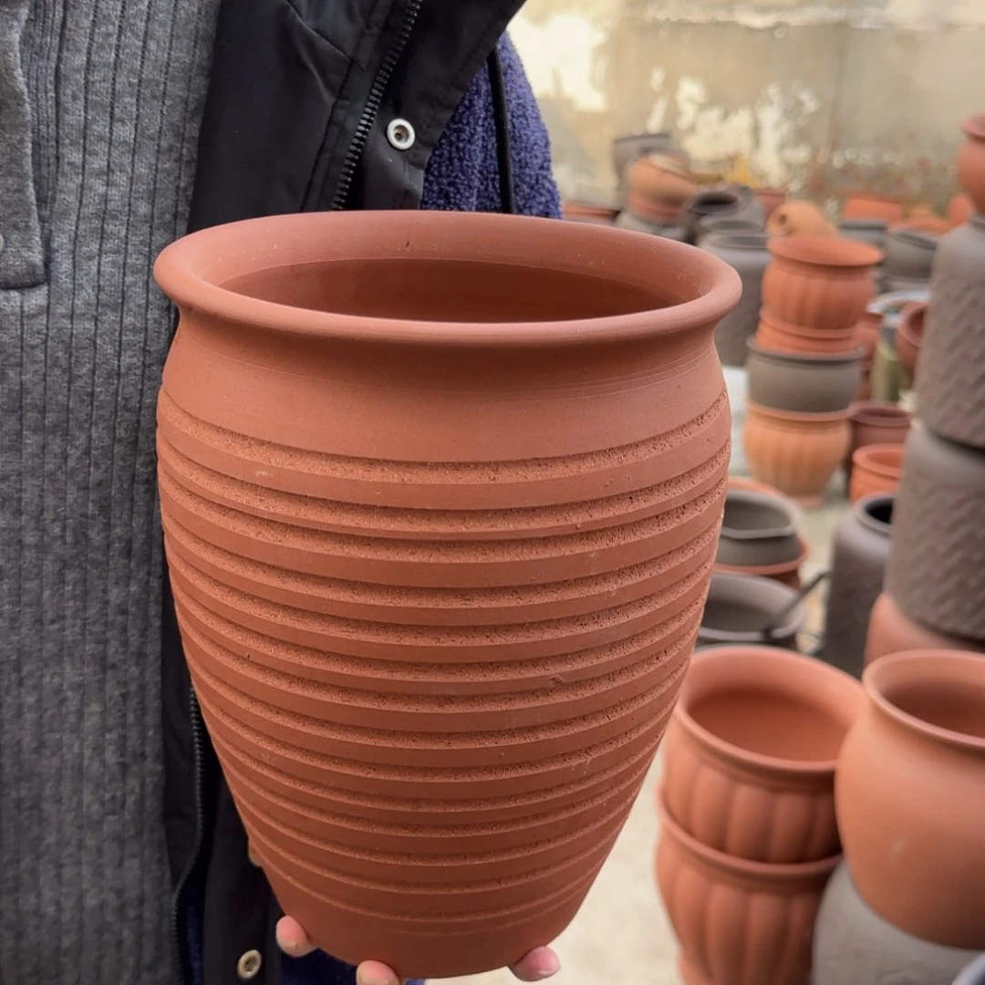 紫砂花盆口20高26宜兴紫砂