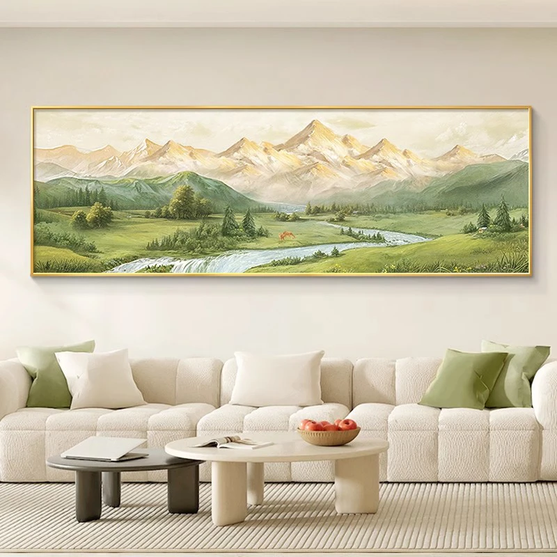 金山风景大芬村油画横版客厅沙发背景墙装饰画寓意好卧室床头挂画