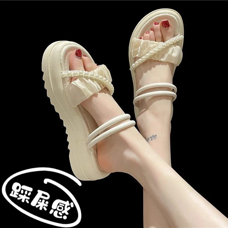 踩屎感凉鞋女款外穿2025年夏季新款厚底松糕跟两穿凉拖鞋时尚女鞋