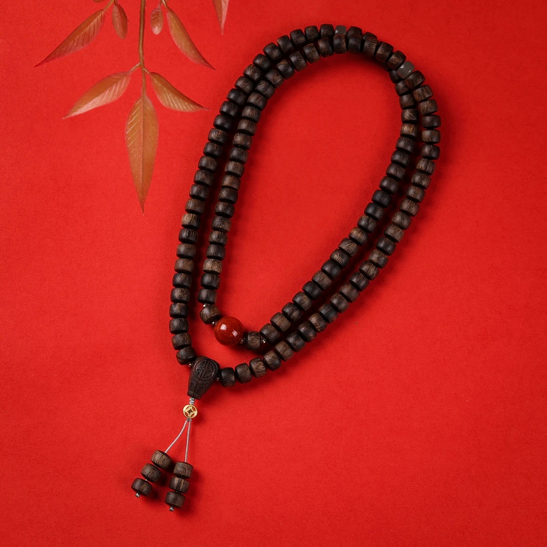 沉香赛级留疤老白棋0.8*108桶珠多圈kk