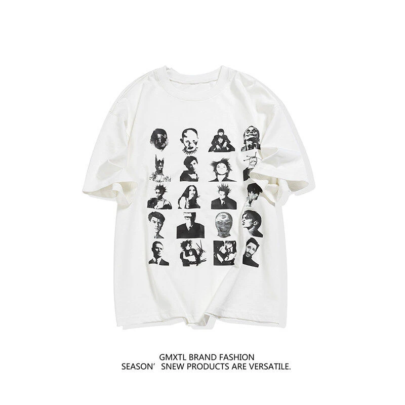 HAYMANSTUDIO夏季短袖印花心情印花宽松T恤美式情侣宽松圆领