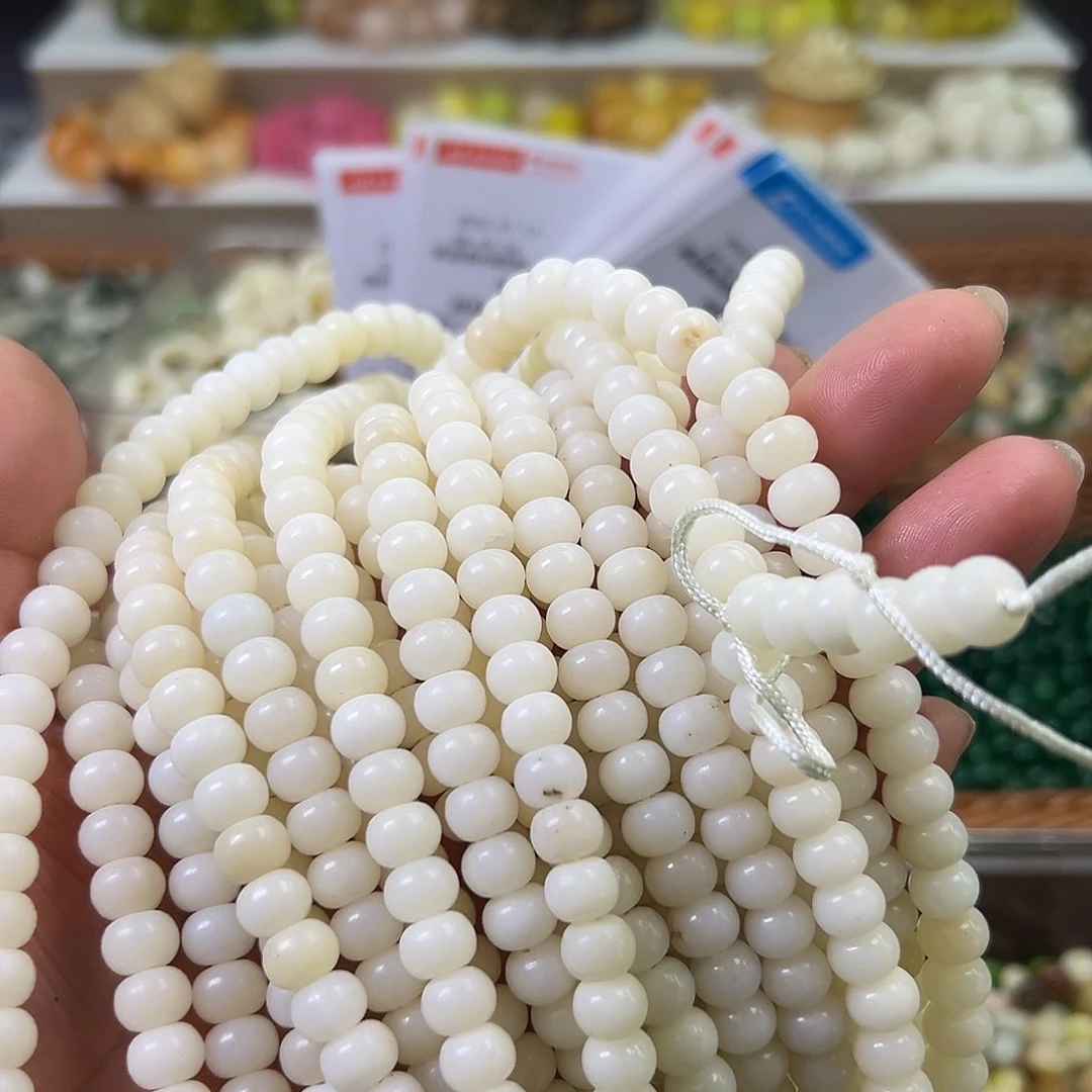 菩提根/象牙果手串微瑕卡8白平果110颗