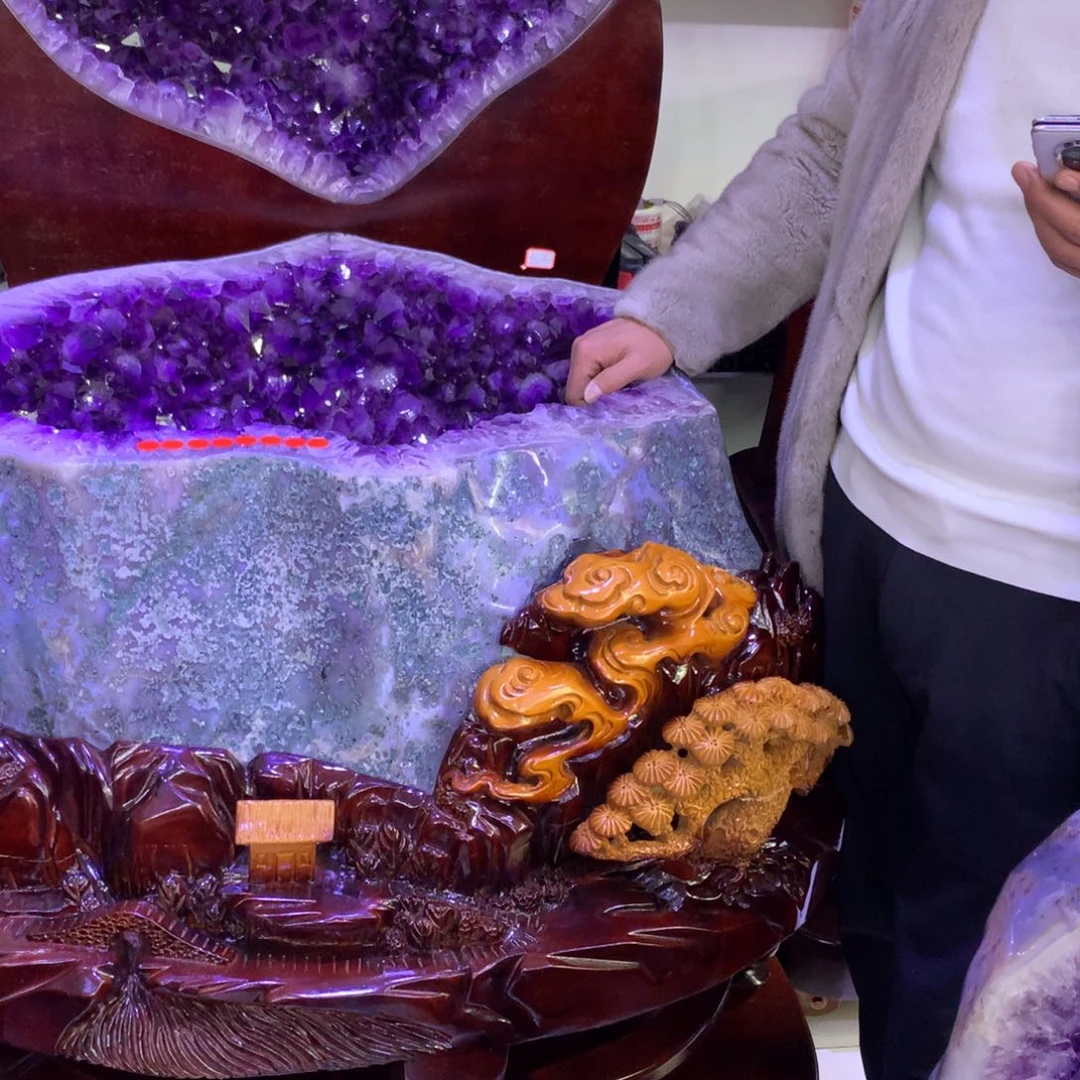 水晶摆件未镶嵌*️***紫晶聚宝盆