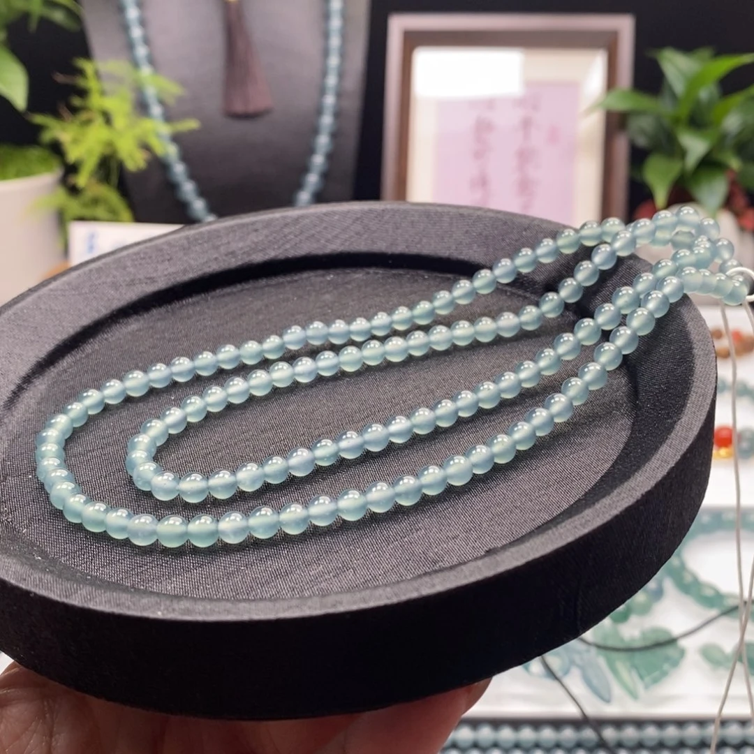 翡翠未镶嵌手链卡5圆珠108颗