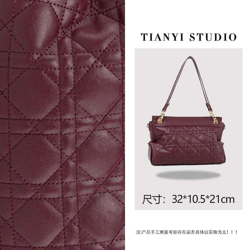 【天一甄选】QYX-81726-酒红色 轻奢小众设计感时尚斜挎女包包