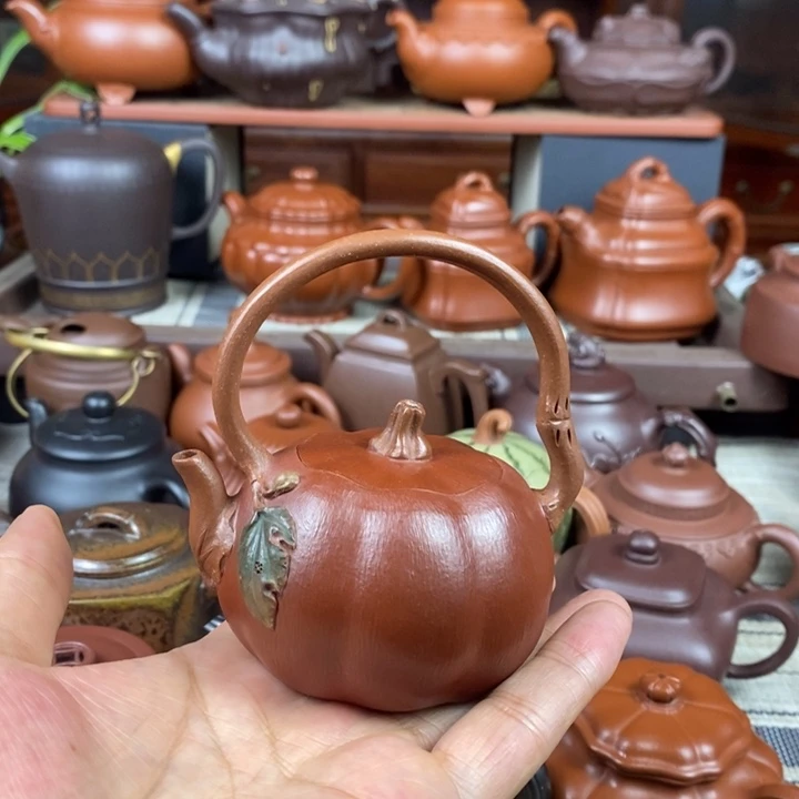 茶壶紫砂南瓜提梁120cc特价