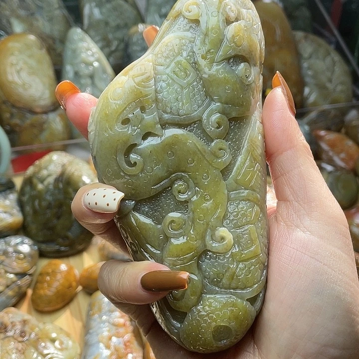 苹***5和田玉未镶嵌挂件